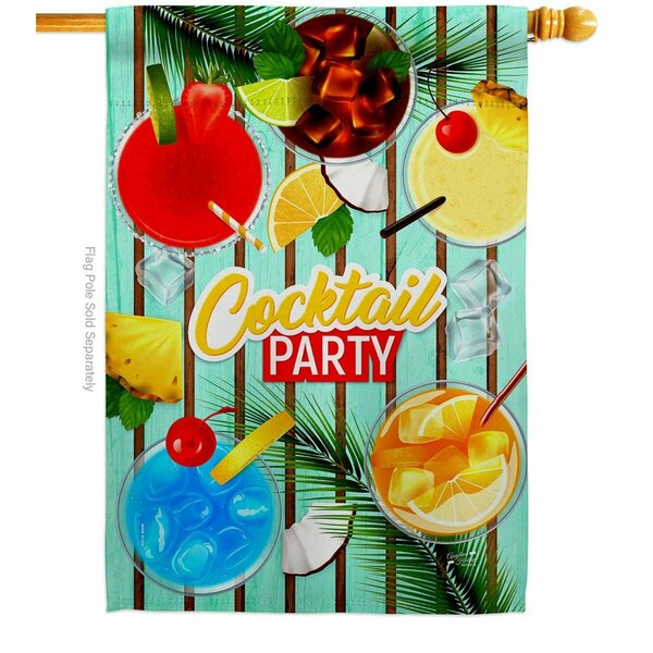 Patio Trasero Cocktail Party Beverages 28 x 40 in. Dbl-Sided Vertical House Flags for Decoration Banner Garden PA4061207